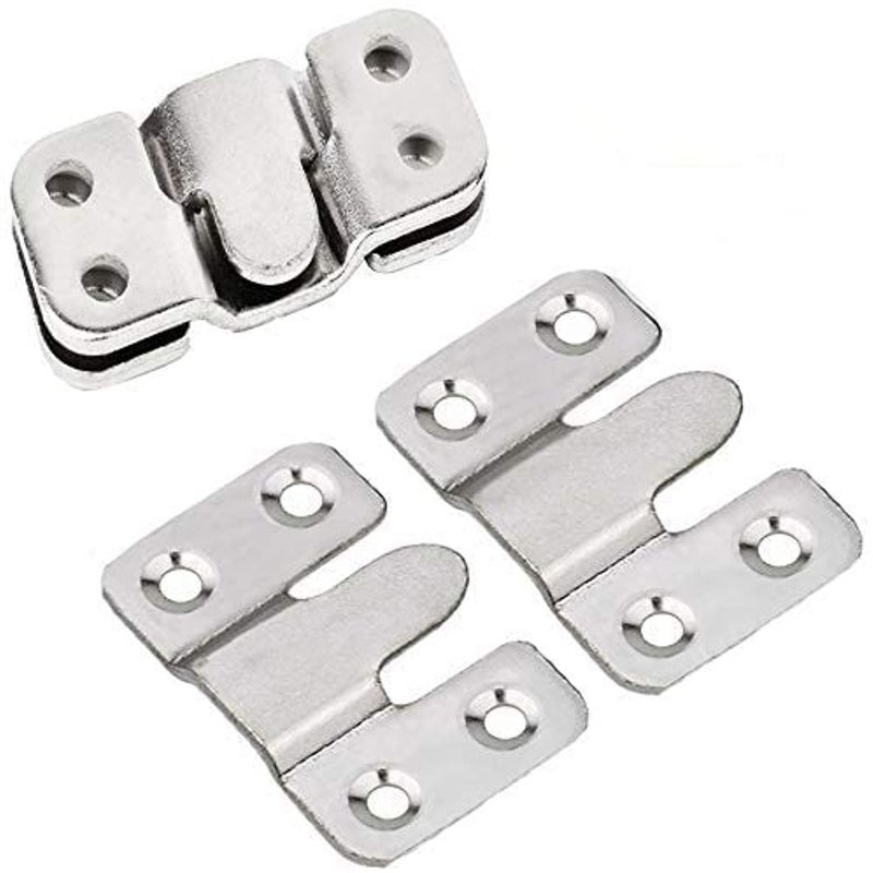 Tiberham Flush Mount Bracket, Tiberham Interlocking Furniture Connector, Heavy Duty Photo Frame Hook Picture Hanger for Large Picture Display Art Gallery Wall Mount Hardware (5 Pairs) - Image 1